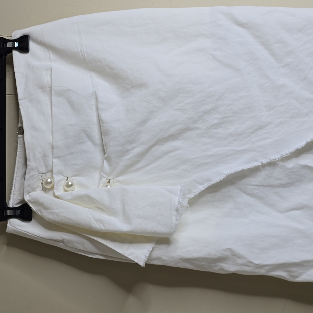 Gianni Bini Jessamine Ivory Linen Blend Skirt 2 - Picture 3 of 10